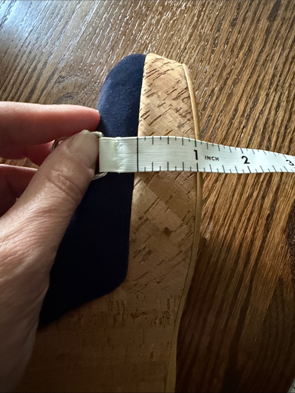 Stuart Weitzman Navy Suede Cork Wedge Pumps - Picture 7 of 7
